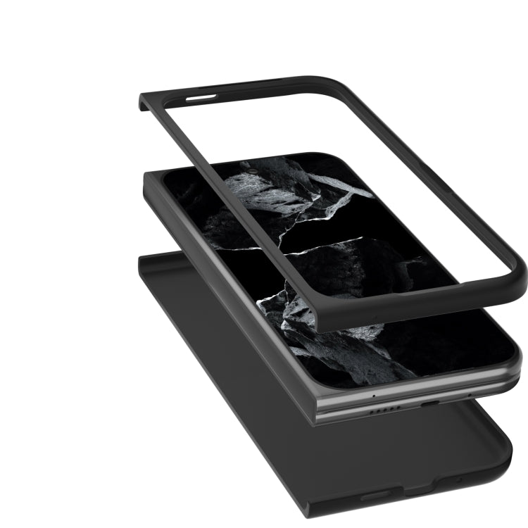 ABEEL Custodia per cellulare in vera pelle con texture di struzzo, For Google Pixel 9 Pro Fold, For Google Pixel Fold