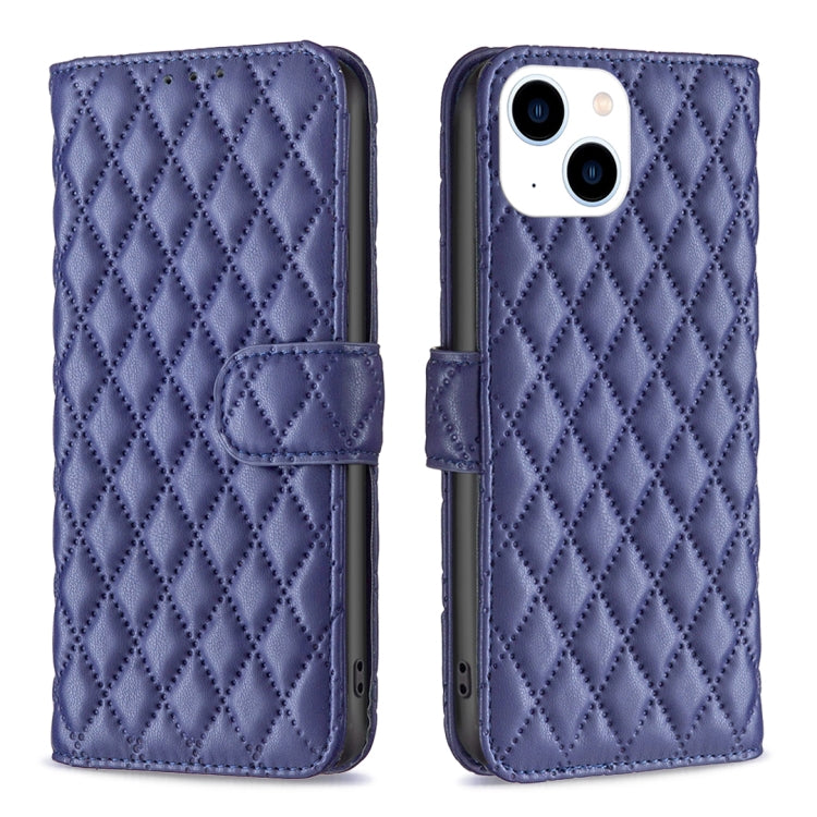 Custodia per cellulare in pelle con flip a portafoglio Diamond Lattice, For iPhone 15