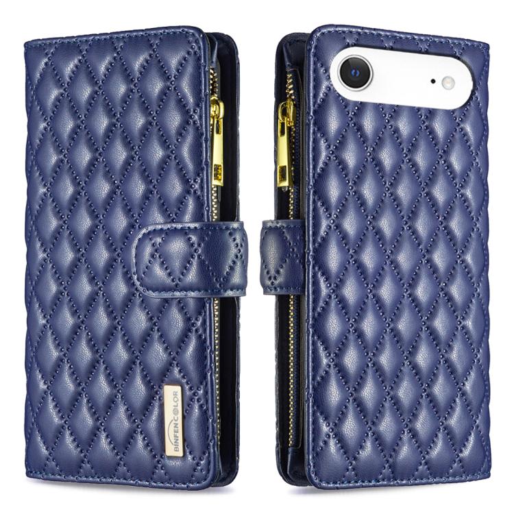 Custodia per telefono a conchiglia in pelle con portafoglio con cerniera Diamond Lattice, For iPhone 17 Pro Max, For iPhone 17 Pro, For iPhone 17, For iPhone 17 Air