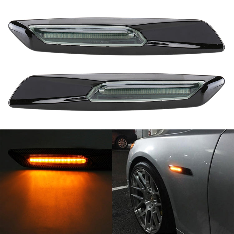 2 PCS Car Fender Light LED Leaf Board Side DC12V / 1.7W per BMW, luce gialla, A, C, D, F