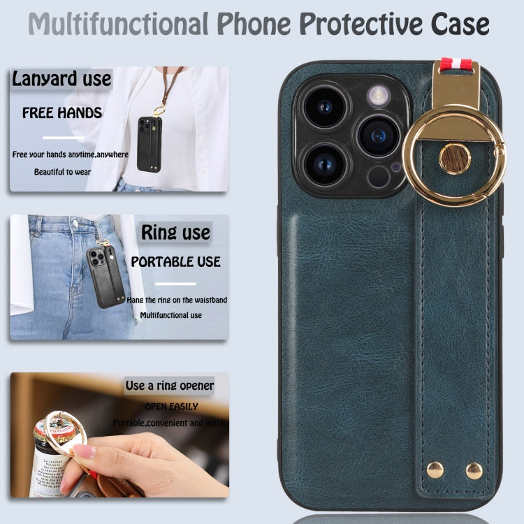 Custodia per telefono posteriore in pelle con cinturino, For iPhone 14 Pro, For iPhone 14 Pro Max, For iPhone 13 Pro Max, For iPhone 13 Pro