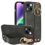 Custodia per telefono posteriore in pelle con cinturino, For iPhone 13, For iPhone 13 mini, For iPhone 12, For iPhone 12 Pro Max