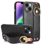 Custodia per telefono posteriore in pelle con cinturino, For iPhone 13, For iPhone 13 mini, For iPhone 12, For iPhone 12 Pro Max