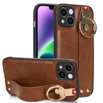 Custodia per telefono posteriore in pelle con cinturino, For iPhone 13, For iPhone 13 mini, For iPhone 12, For iPhone 12 Pro Max