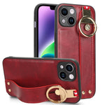 Custodia per telefono posteriore in pelle con cinturino, For iPhone 13, For iPhone 13 mini, For iPhone 12, For iPhone 12 Pro Max