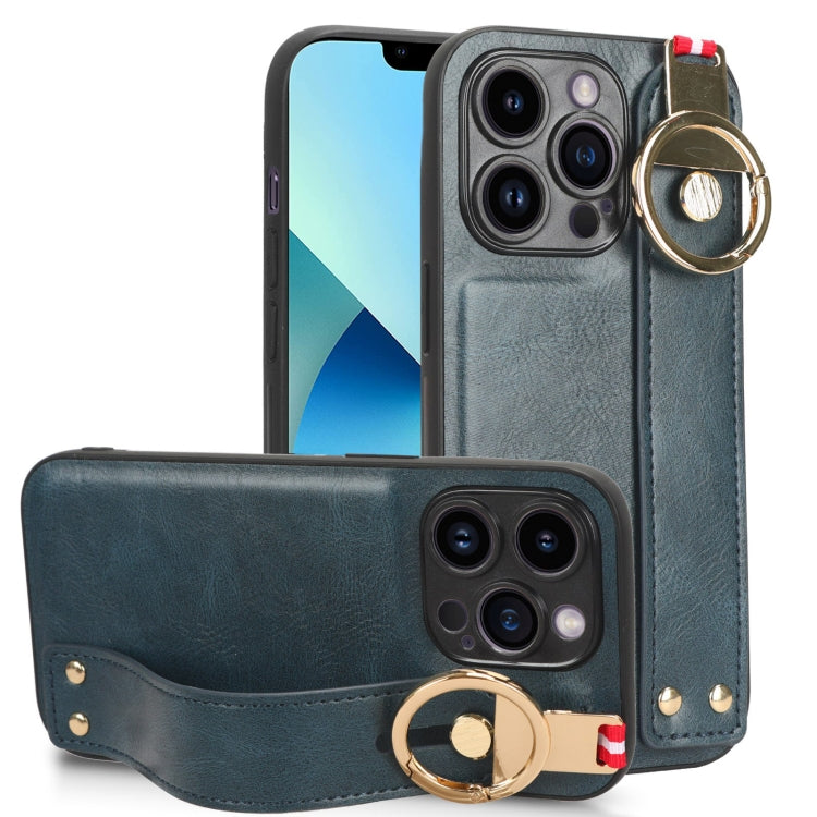 Custodia per telefono posteriore in pelle con cinturino, For iPhone 14 Pro, For iPhone 14 Pro Max, For iPhone 13 Pro Max, For iPhone 13 Pro