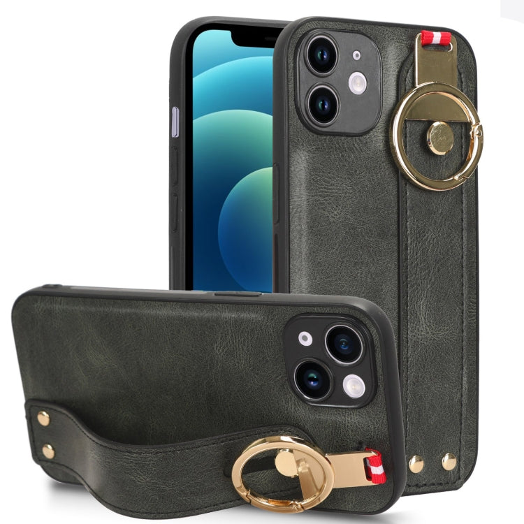 Custodia per telefono posteriore in pelle con cinturino, For iPhone 12 Pro, For iPhone 12 mini