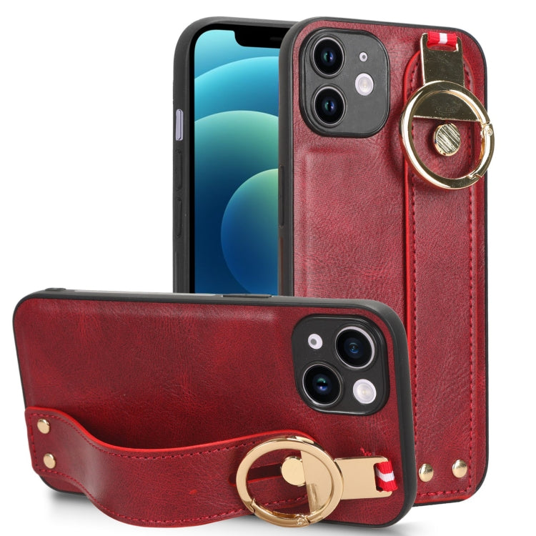 Custodia per telefono posteriore in pelle con cinturino, For iPhone 12 Pro, For iPhone 12 mini