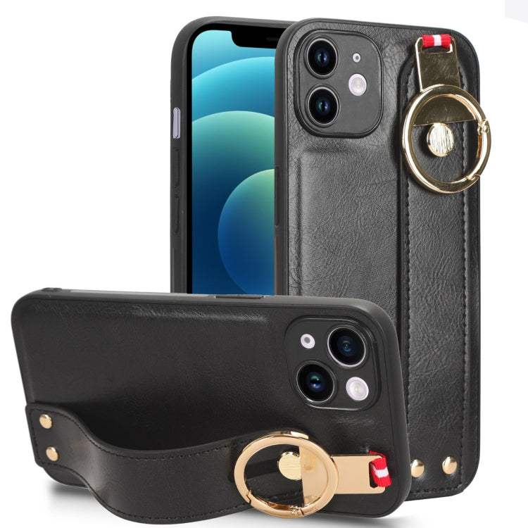 Custodia per telefono posteriore in pelle con cinturino, For iPhone 12 Pro, For iPhone 12 mini