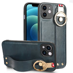 Custodia per telefono posteriore in pelle con cinturino, For iPhone 13, For iPhone 13 mini, For iPhone 12, For iPhone 12 Pro Max