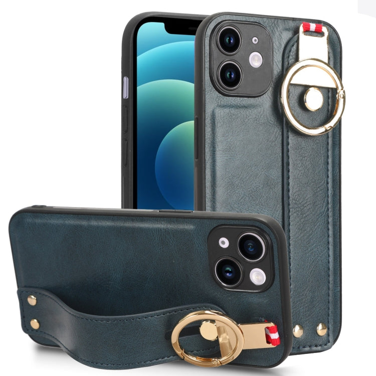 Custodia per telefono posteriore in pelle con cinturino, For iPhone 13, For iPhone 13 mini, For iPhone 12, For iPhone 12 Pro Max