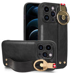 Custodia per telefono posteriore in pelle con cinturino, For iPhone 13, For iPhone 13 mini, For iPhone 12, For iPhone 12 Pro Max