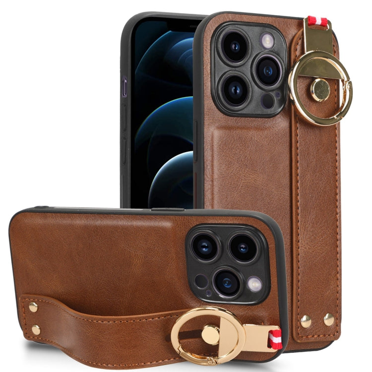 Custodia per telefono posteriore in pelle con cinturino, For iPhone 13, For iPhone 13 mini, For iPhone 12, For iPhone 12 Pro Max