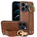 Custodia per telefono posteriore in pelle con cinturino, For iPhone 12 Pro, For iPhone 12 mini