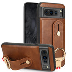 Custodia per telefono posteriore in pelle con cinturino, For Google Pixel 8, For Google Pixel Fold, For Google Pixel 7a, For Google Pixel 7 Pro