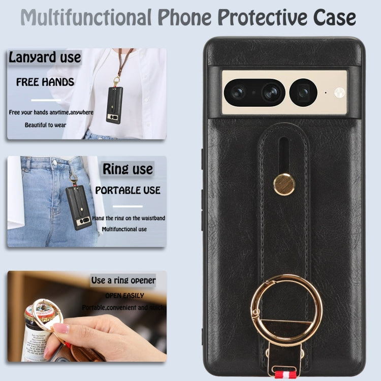Custodia per telefono posteriore in pelle con cinturino, For Google Pixel 7, For Google Pixel 6a, For Google Pixel 6 Pro, For Google Pixel 6