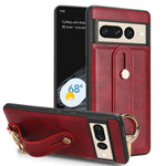 Custodia per telefono posteriore in pelle con cinturino, For Google Pixel 8, For Google Pixel Fold, For Google Pixel 7a, For Google Pixel 7 Pro