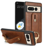 Custodia per telefono posteriore in pelle con cinturino, For Google Pixel 8, For Google Pixel Fold, For Google Pixel 7a, For Google Pixel 7 Pro