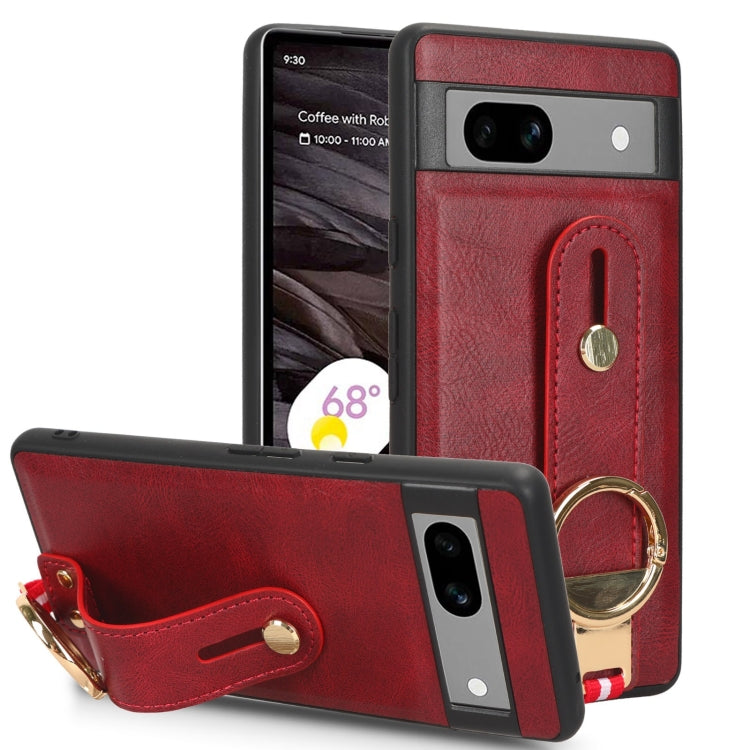 Custodia per telefono posteriore in pelle con cinturino, For Google Pixel 8, For Google Pixel Fold, For Google Pixel 7a, For Google Pixel 7 Pro