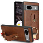 Custodia per telefono posteriore in pelle con cinturino, For Google Pixel 8, For Google Pixel Fold, For Google Pixel 7a, For Google Pixel 7 Pro