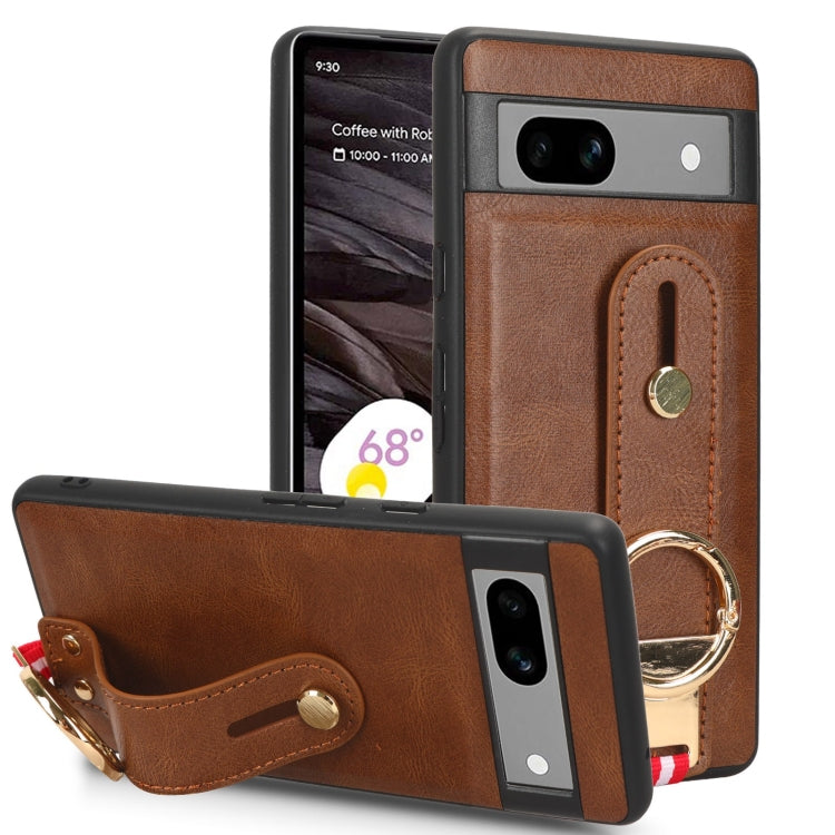 Custodia per telefono posteriore in pelle con cinturino, For Google Pixel 8, For Google Pixel Fold, For Google Pixel 7a, For Google Pixel 7 Pro