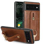 Custodia per telefono posteriore in pelle con cinturino, For Google Pixel 7, For Google Pixel 6a, For Google Pixel 6 Pro, For Google Pixel 6