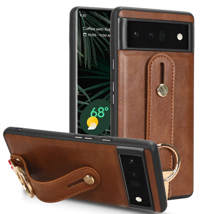 Custodia per telefono posteriore in pelle con cinturino, For Google Pixel 7, For Google Pixel 6a, For Google Pixel 6 Pro, For Google Pixel 6