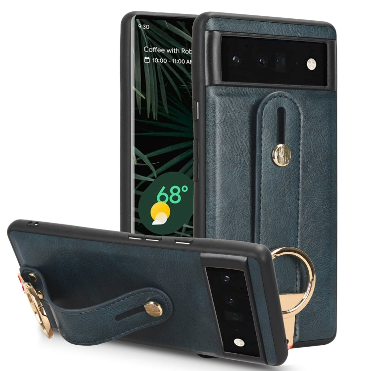 Custodia per telefono posteriore in pelle con cinturino, For Google Pixel 7, For Google Pixel 6a, For Google Pixel 6 Pro, For Google Pixel 6