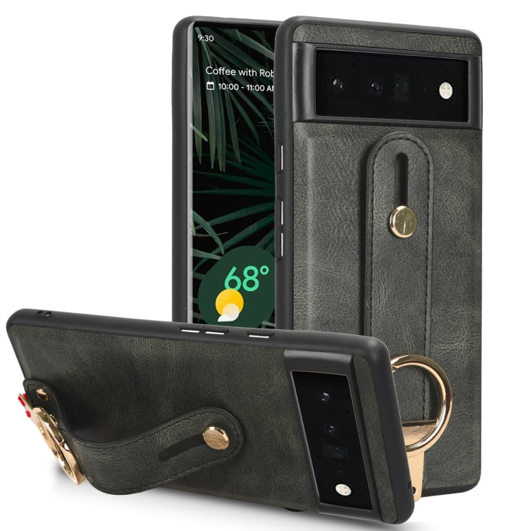 Custodia per telefono posteriore in pelle con cinturino, For Google Pixel 7, For Google Pixel 6a, For Google Pixel 6 Pro, For Google Pixel 6