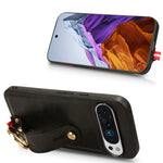 Custodia per telefono posteriore in pelle con cinturino, For Google Pixel 9 Pro, For Google Pixel 9, For Google Pixel 8a, For Google Pixel 8 Pro