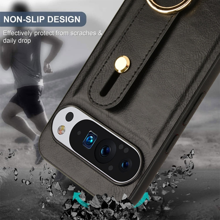 Custodia per telefono posteriore in pelle con cinturino, For Google Pixel 9 Pro, For Google Pixel 9, For Google Pixel 8a, For Google Pixel 8 Pro