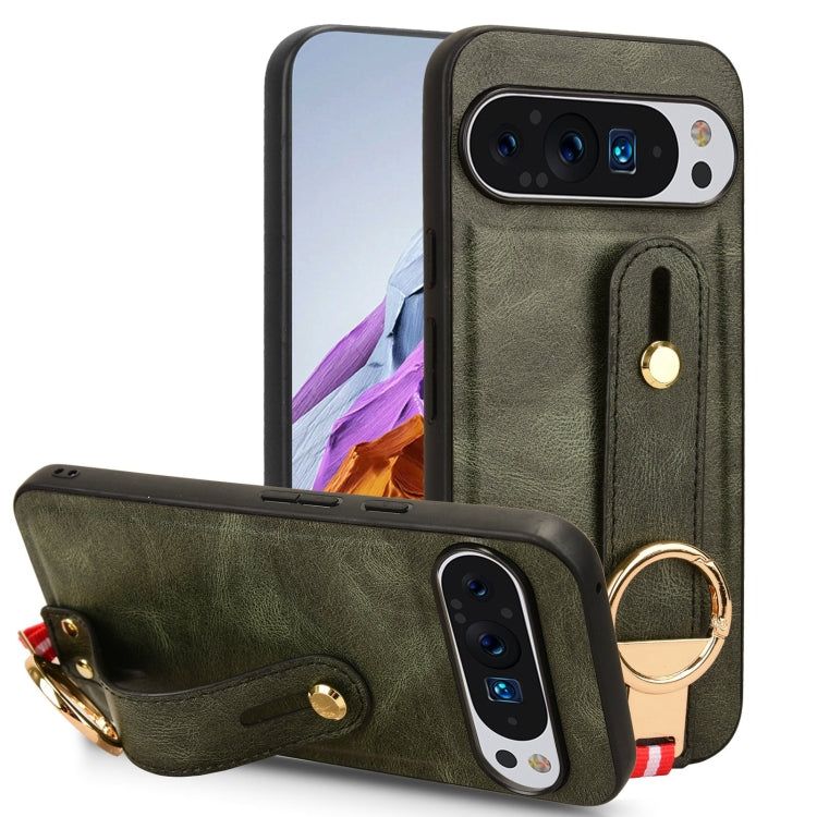 Custodia per telefono posteriore in pelle con cinturino, For Google Pixel 9 Pro, For Google Pixel 9, For Google Pixel 8a, For Google Pixel 8 Pro