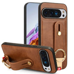 Custodia per telefono posteriore in pelle con cinturino, For Google Pixel 9 Pro, For Google Pixel 9, For Google Pixel 8a, For Google Pixel 8 Pro
