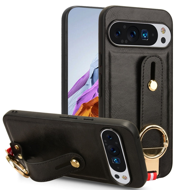 Custodia per telefono posteriore in pelle con cinturino, For Google Pixel 9 Pro, For Google Pixel 9, For Google Pixel 8a, For Google Pixel 8 Pro