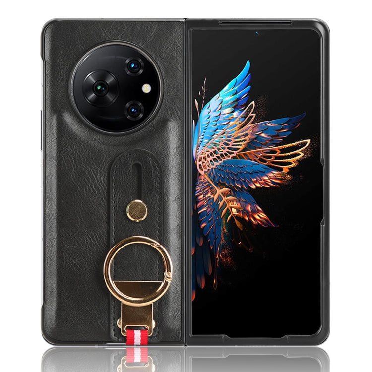 Custodia per telefono posteriore in pelle con cinturino, For Tecno Phantom V Flip2, For Tecno Phantom V Fold2, For Tecno Phantom V Fold