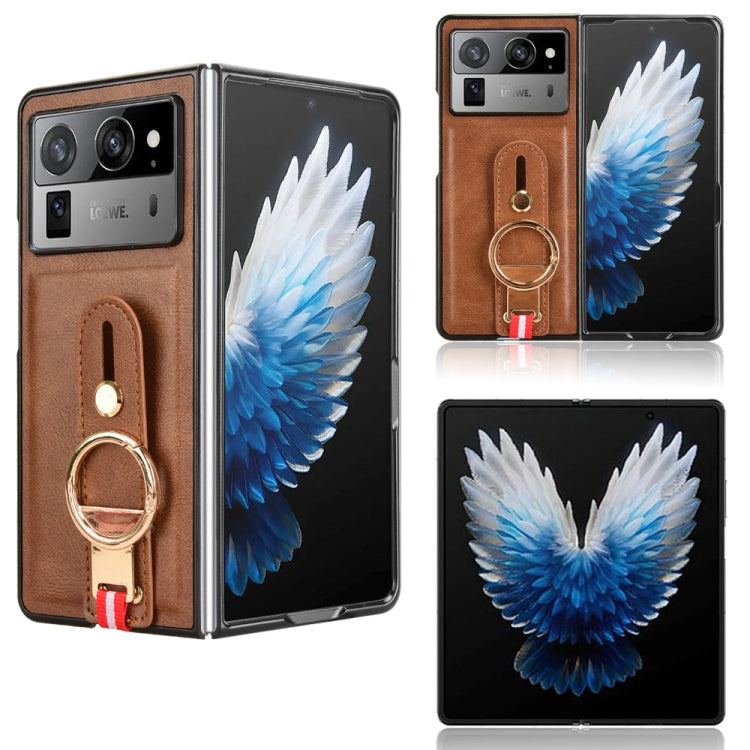 Custodia per telefono posteriore in pelle con cinturino, For Tecno Phantom V Flip2, For Tecno Phantom V Fold2, For Tecno Phantom V Fold