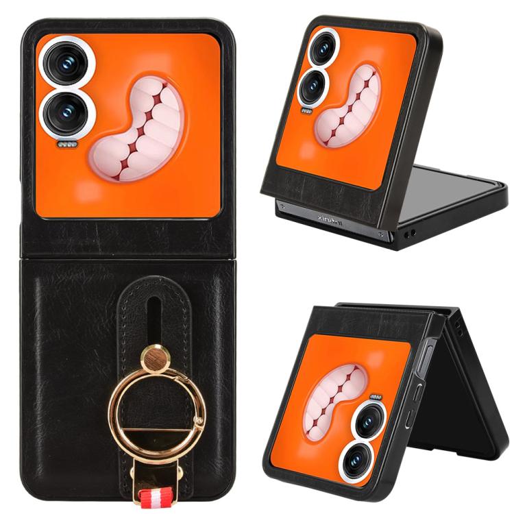 Custodia per telefono posteriore in pelle con cinturino, For Tecno Phantom V Flip2, For Tecno Phantom V Fold2, For Tecno Phantom V Fold