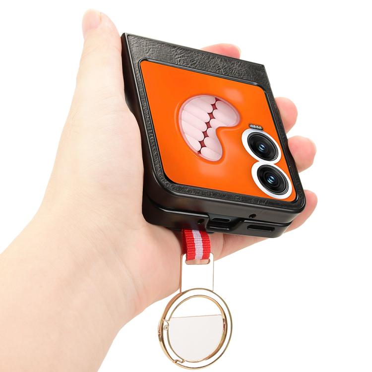 Custodia per telefono posteriore in pelle con cinturino, For Tecno Phantom V Flip2, For Tecno Phantom V Fold2, For Tecno Phantom V Fold