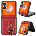 Custodia per telefono posteriore in pelle con cinturino, For Tecno Phantom V Flip2, For Tecno Phantom V Fold2, For Tecno Phantom V Fold