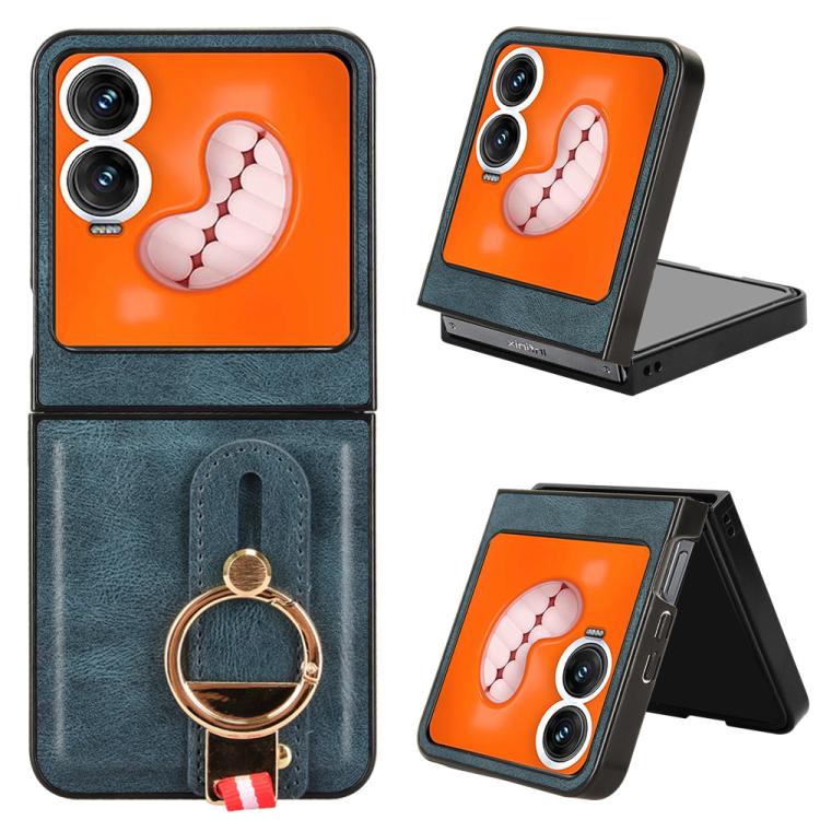 Custodia per telefono posteriore in pelle con cinturino, For Tecno Phantom V Flip2, For Tecno Phantom V Fold2, For Tecno Phantom V Fold
