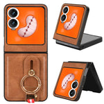 Custodia per telefono posteriore in pelle con cinturino, For Tecno Phantom V Flip2, For Tecno Phantom V Fold2, For Tecno Phantom V Fold