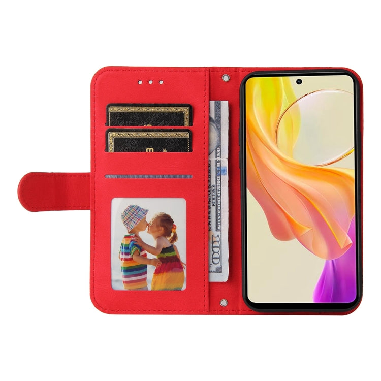 Custodia per telefono in pelle con bottone in metallo con albero della vita Skin Feel, For vivo Y78 5G Foreign