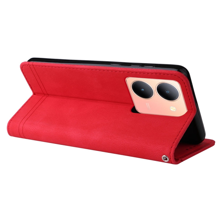 Custodia per telefono in pelle con bottone in metallo con albero della vita Skin Feel, For vivo Y78 5G Foreign
