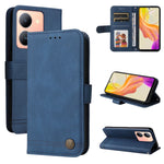 Custodia per telefono in pelle con bottone in metallo con albero della vita Skin Feel, For vivo Y78 5G Foreign