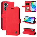 Custodia per telefono in pelle con bottone in metallo con albero della vita Skin Feel, For vivo Y03 4G, For vivo Y200 / V29e Global, For vivo Y17s, For vivo Y36 4G / 5G Foreign