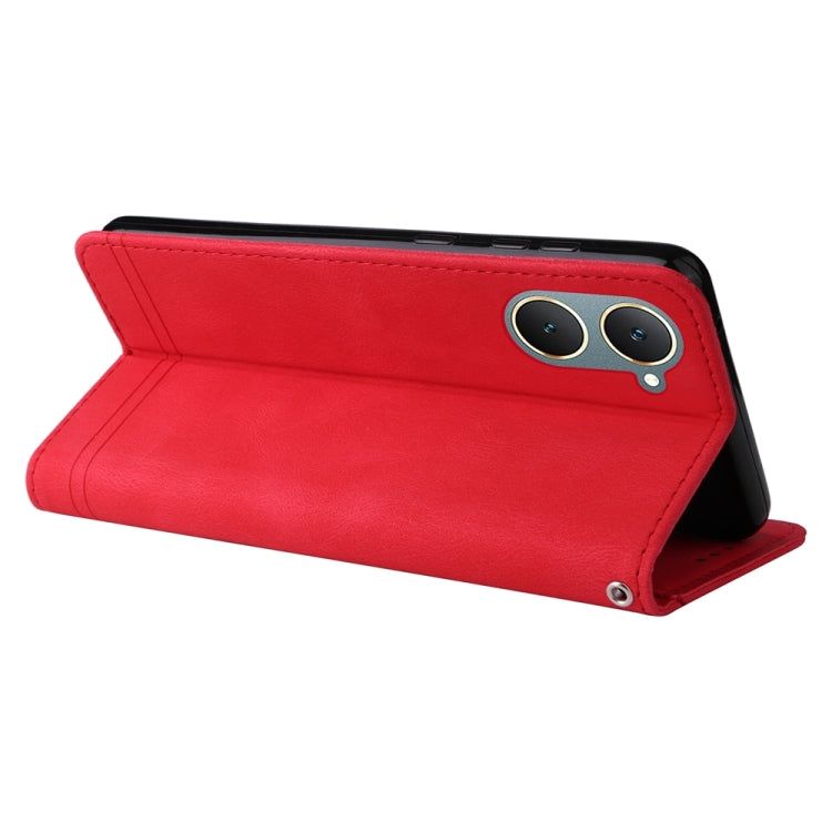 Custodia per telefono in pelle con bottone in metallo con albero della vita Skin Feel, For vivo Y03 4G, For vivo Y200 / V29e Global, For vivo Y17s, For vivo Y36 4G / 5G Foreign