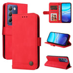 Custodia per telefono in pelle con bottone in metallo con albero della vita Skin Feel, For vivo Y300 Pro, For vivo Y28 4G Global, For vivo Y38 5G / T3x 5G Global, For vivo Y100 5G IDN / Y200e 5G Global