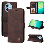 Custodia per telefono in pelle con bottone in metallo con albero della vita Skin Feel, For vivo Y300 Pro, For vivo Y28 4G Global, For vivo Y38 5G / T3x 5G Global, For vivo Y100 5G IDN / Y200e 5G Global
