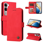Custodia per telefono in pelle con bottone in metallo con albero della vita Skin Feel, For vivo X200, For vivo X200 Pro mini, For vivo X200 Pro, For vivo V40 Lite 4G / 5G IDN