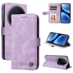 Custodia per telefono in pelle con bottone in metallo con albero della vita Skin Feel, For vivo X200, For vivo X200 Pro mini, For vivo X200 Pro, For vivo V40 Lite 4G / 5G IDN